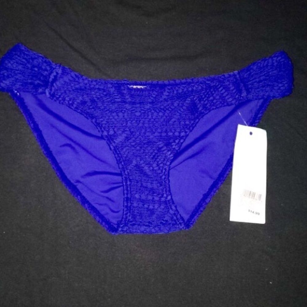 Royal blue lace swim bottoms